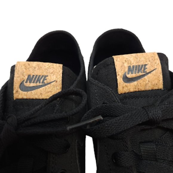 Nike Court Legacy Canvas Cork Black Low Top Sneakers New - Picture 9 of 13